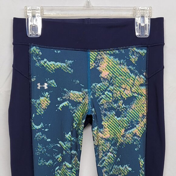 Under Armour Leggings Womens Large Heat Gear Compression Abstract Print Crop - Picture 2 of 16